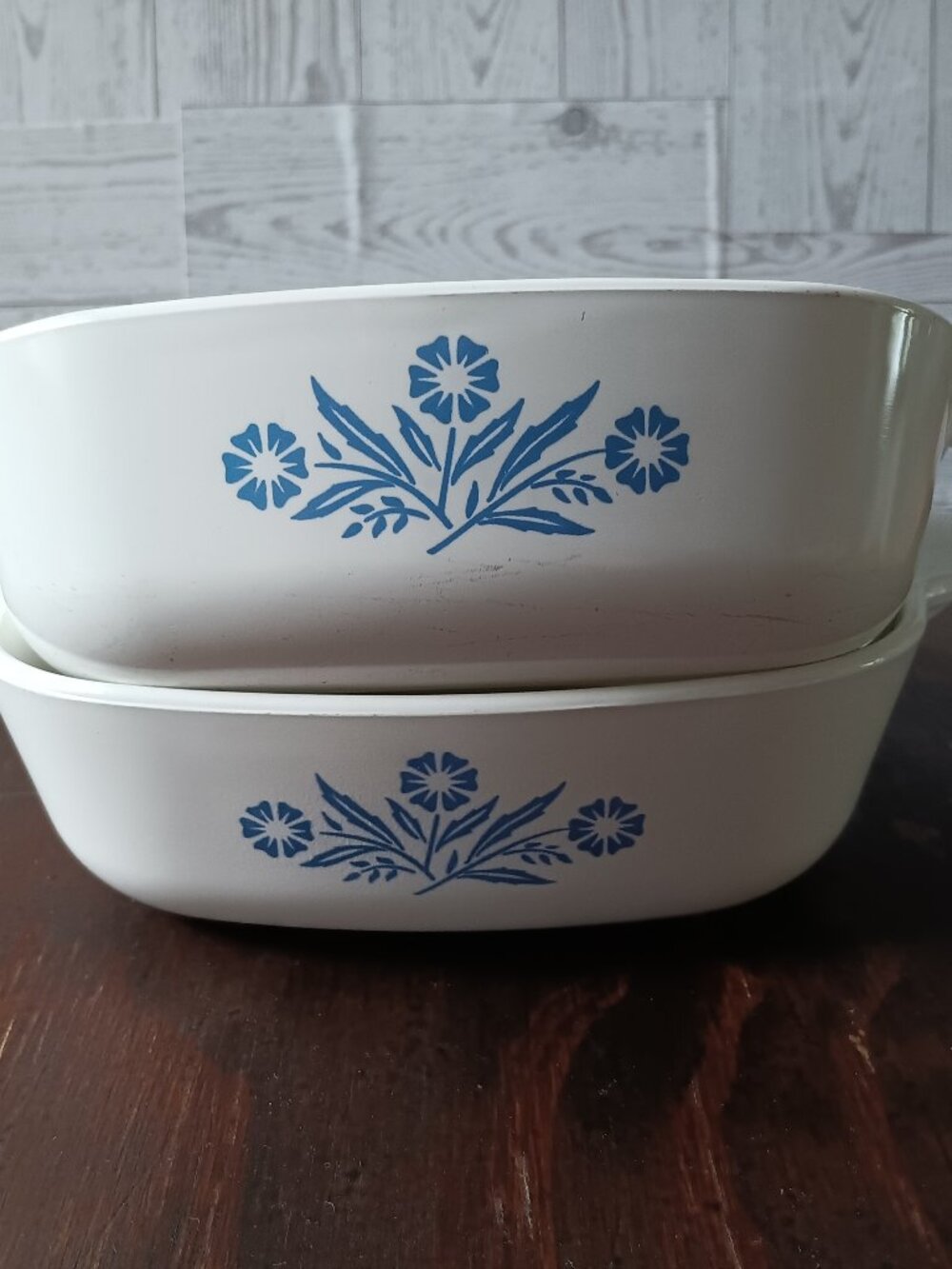 Set of 2 Vintage Corningware Blue Cornflower Casserole Dishes